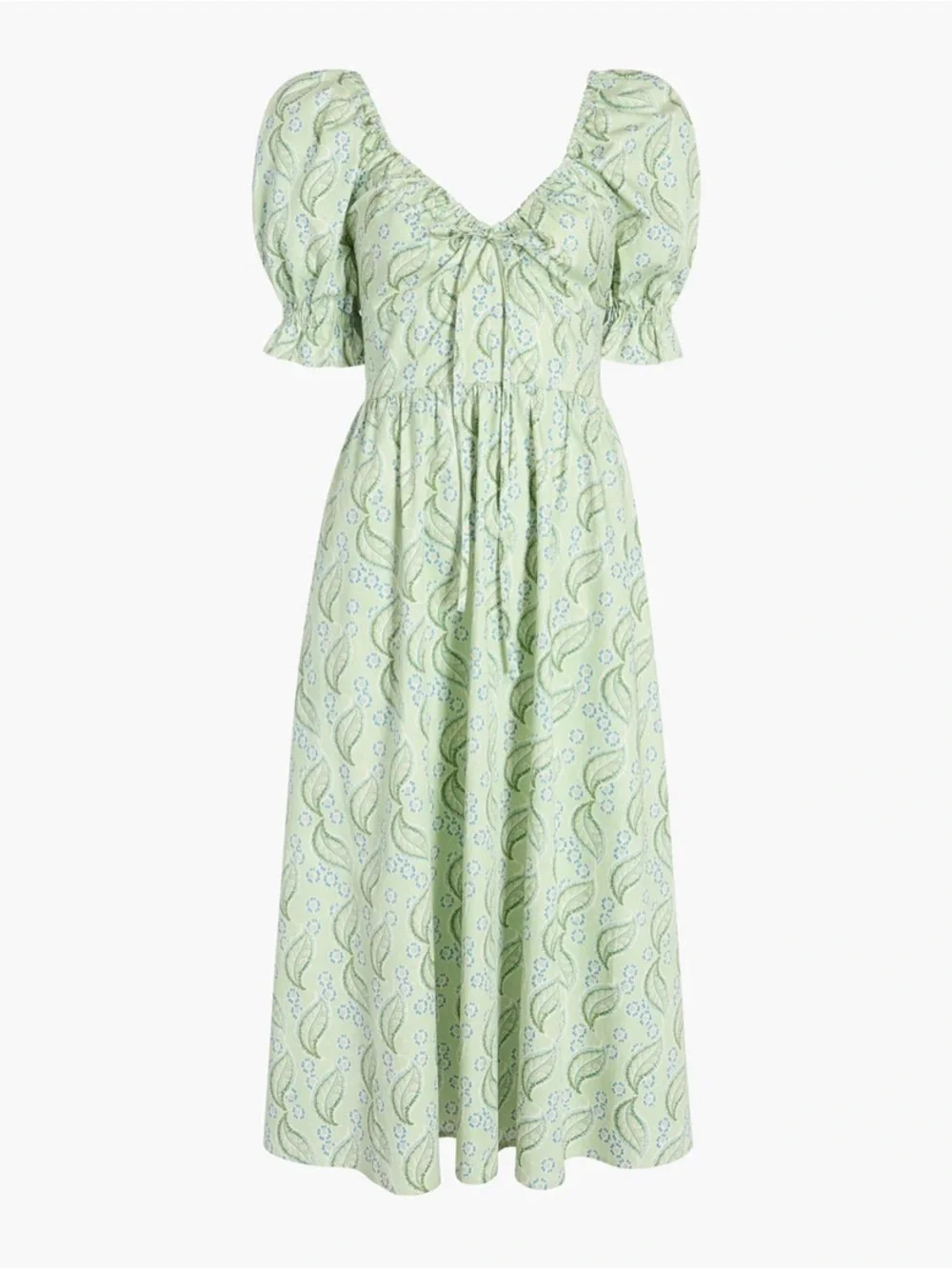 Hill House Ophelia Dress In Green Floral Eucalyptus Size XL NWT - Picture 5 of 9
